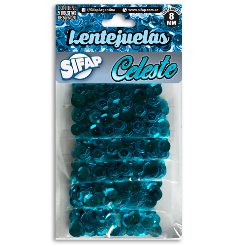 Lentejuelas celeste