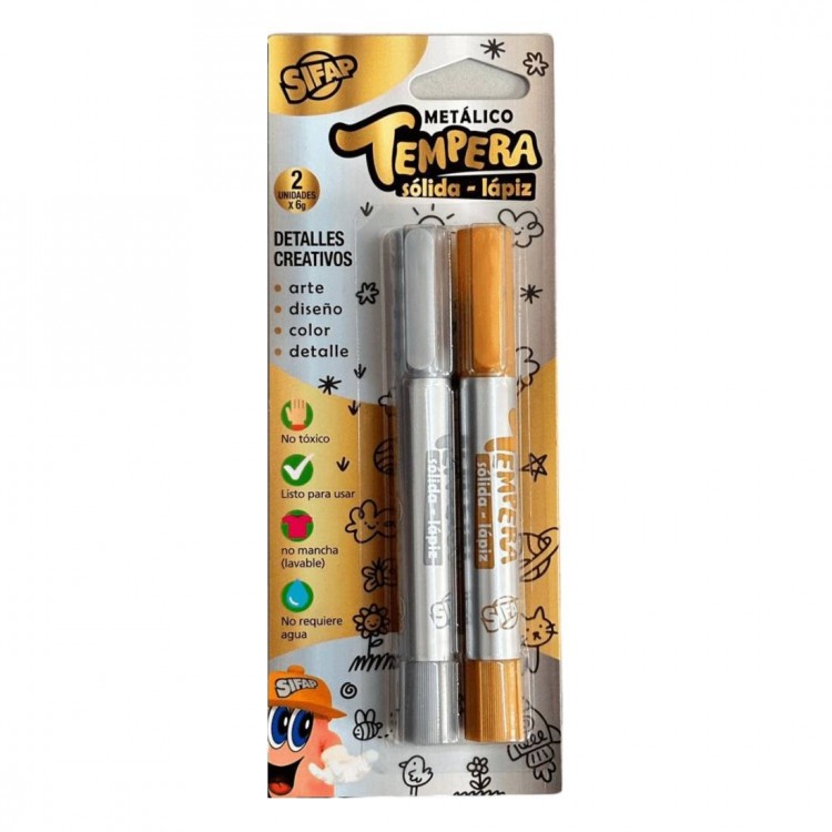 Tempera solida lapiz metalica